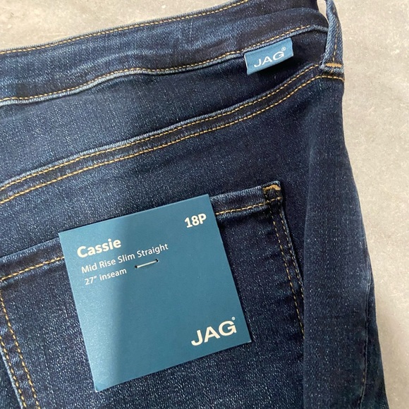 NWT JAG Size 18P Cassie Brisk Blue Mid Rise Slim Fit Straight Leg Jeans - Picture 9 of 13